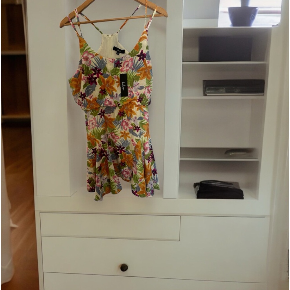 Lulus tropical floral mini dress Large